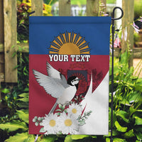 Personalized Latvia Garden Flag White Wagtail Dievs Sveti Latviju