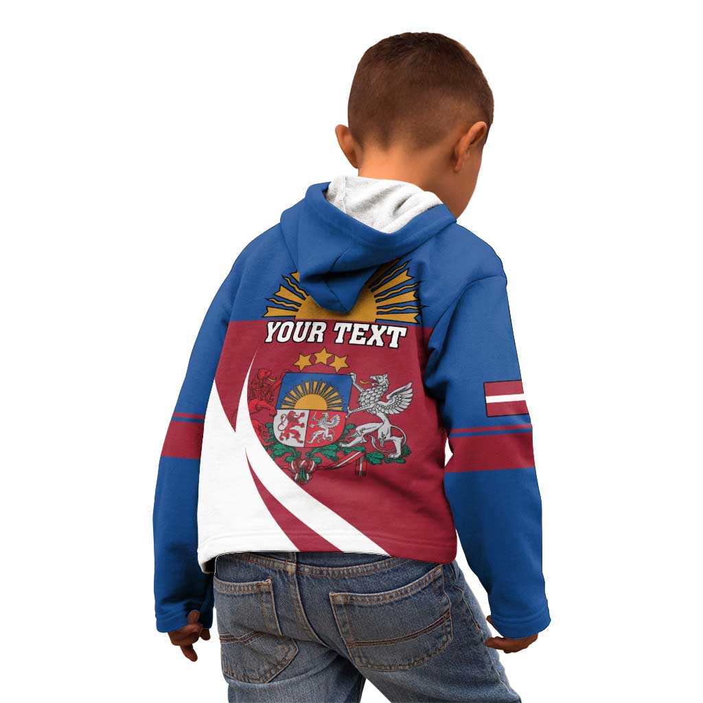 Personalized Latvia Kid Hoodie White Wagtail Dievs Sveti Latviju