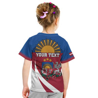 Personalized Latvia Kid T Shirt White Wagtail Dievs Sveti Latviju