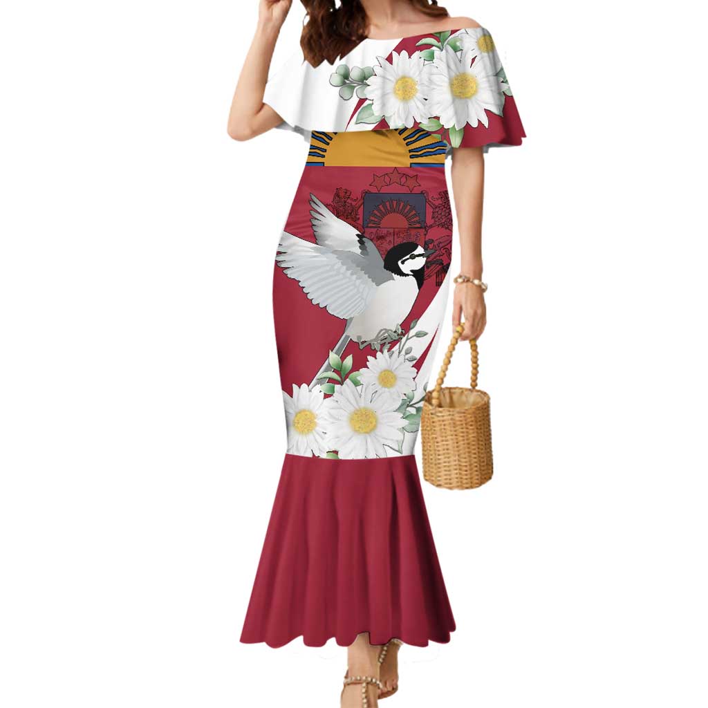 Personalized Latvia Mermaid Dress White Wagtail Dievs Sveti Latviju