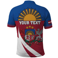 Personalized Latvia Polo Shirt White Wagtail Dievs Sveti Latviju