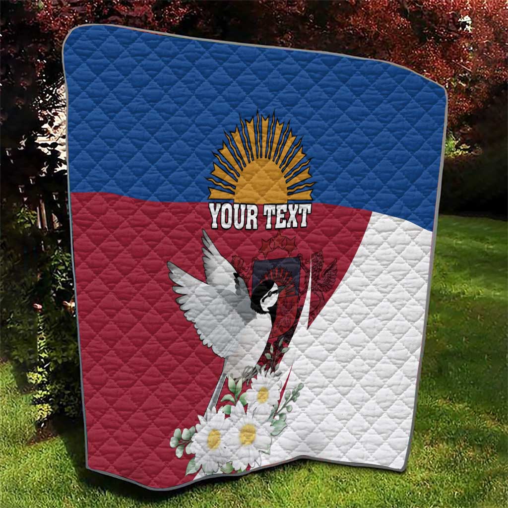 Personalized Latvia Quilt White Wagtail Dievs Sveti Latviju