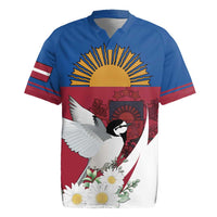 Personalized Latvia Rugby Jersey White Wagtail Dievs Sveti Latviju