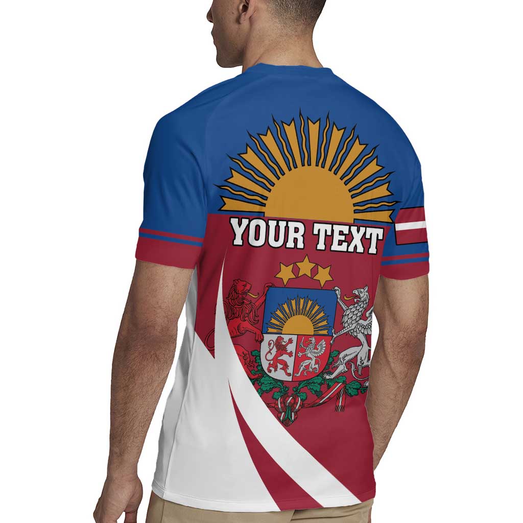 Personalized Latvia Rugby Jersey White Wagtail Dievs Sveti Latviju