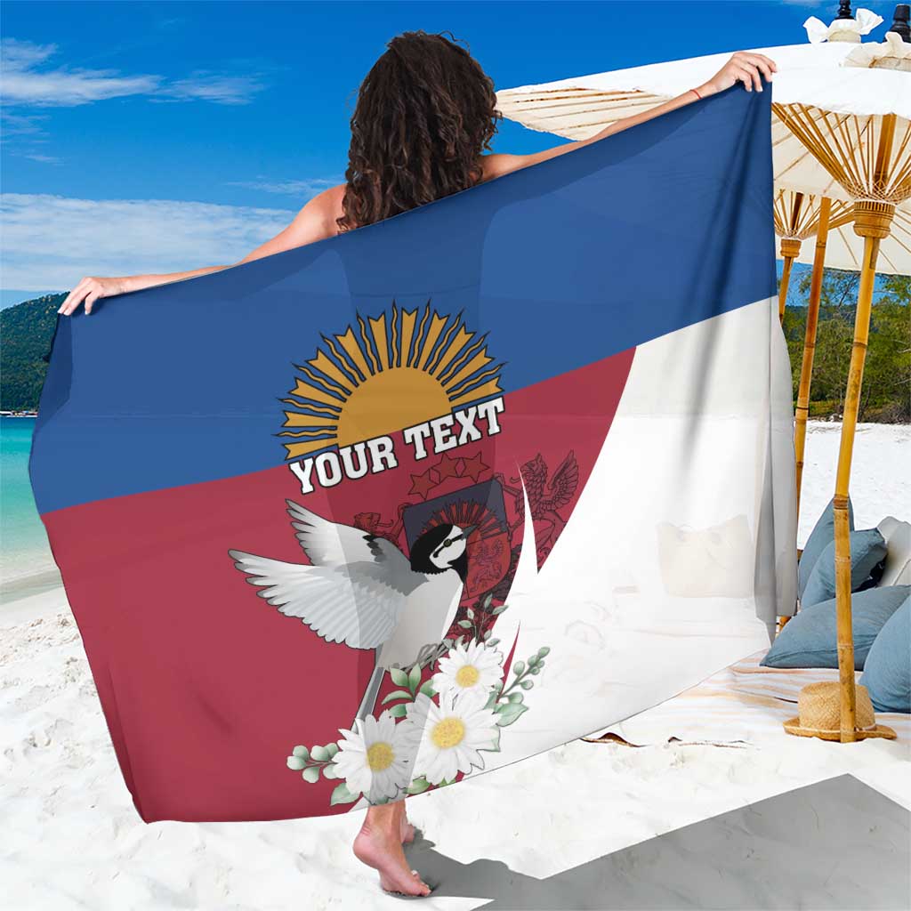 Personalized Latvia Sarong White Wagtail Dievs Sveti Latviju