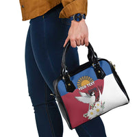 Personalized Latvia Shoulder Handbag White Wagtail Dievs Sveti Latviju