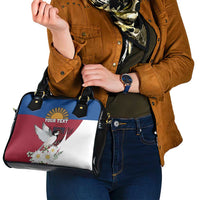 Personalized Latvia Shoulder Handbag White Wagtail Dievs Sveti Latviju