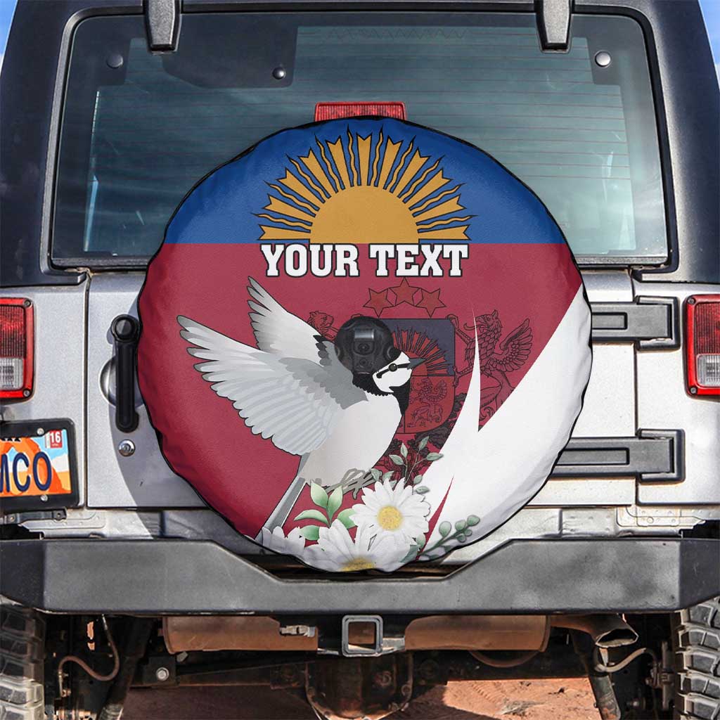Personalized Latvia Spare Tire Cover White Wagtail Dievs Sveti Latviju