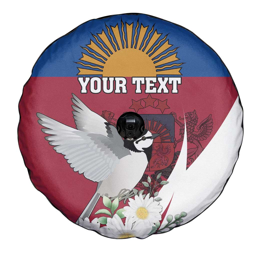 Personalized Latvia Spare Tire Cover White Wagtail Dievs Sveti Latviju