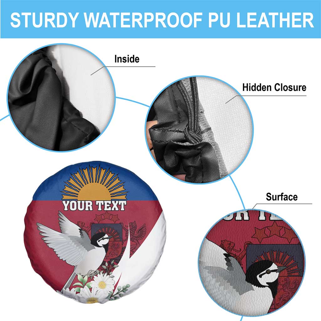 Personalized Latvia Spare Tire Cover White Wagtail Dievs Sveti Latviju