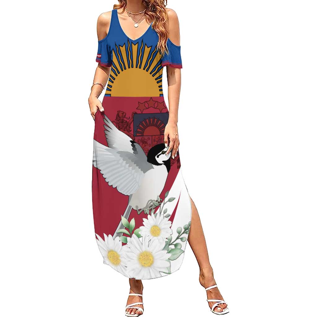 Personalized Latvia Summer Maxi Dress White Wagtail Dievs Sveti Latviju