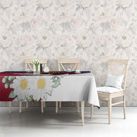 Personalized Latvia Tablecloth White Wagtail Dievs Sveti Latviju