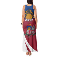 Personalized Latvia Tank Maxi Dress White Wagtail Dievs Sveti Latviju