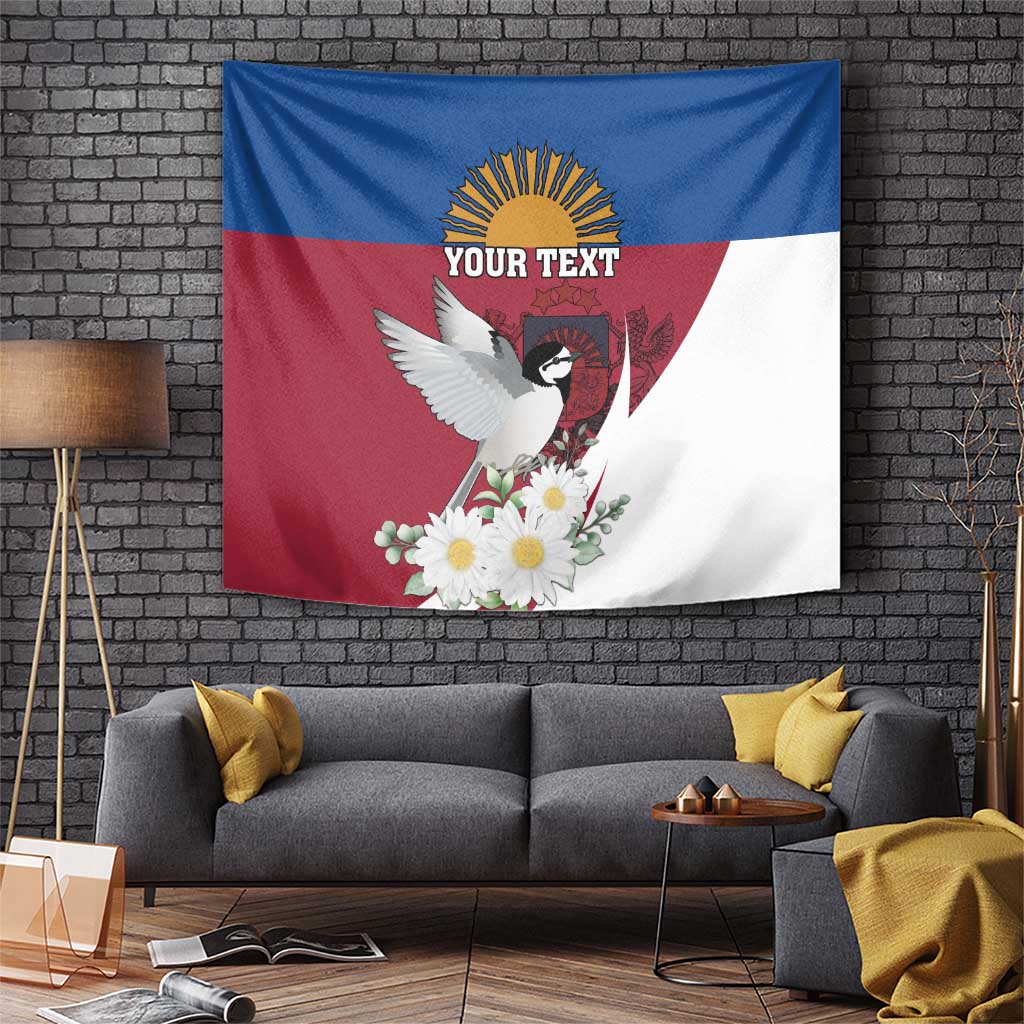 Personalized Latvia Tapestry White Wagtail Dievs Sveti Latviju