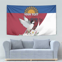 Personalized Latvia Tapestry White Wagtail Dievs Sveti Latviju