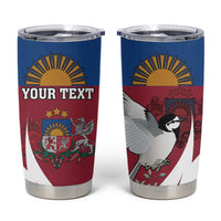 Personalized Latvia Tumbler Cup White Wagtail Dievs Sveti Latviju