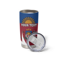 Personalized Latvia Tumbler Cup White Wagtail Dievs Sveti Latviju