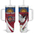 Personalized Latvia Tumbler With Handle White Wagtail Dievs Sveti Latviju