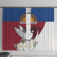 Personalized Latvia Window Curtain White Wagtail Dievs Sveti Latviju