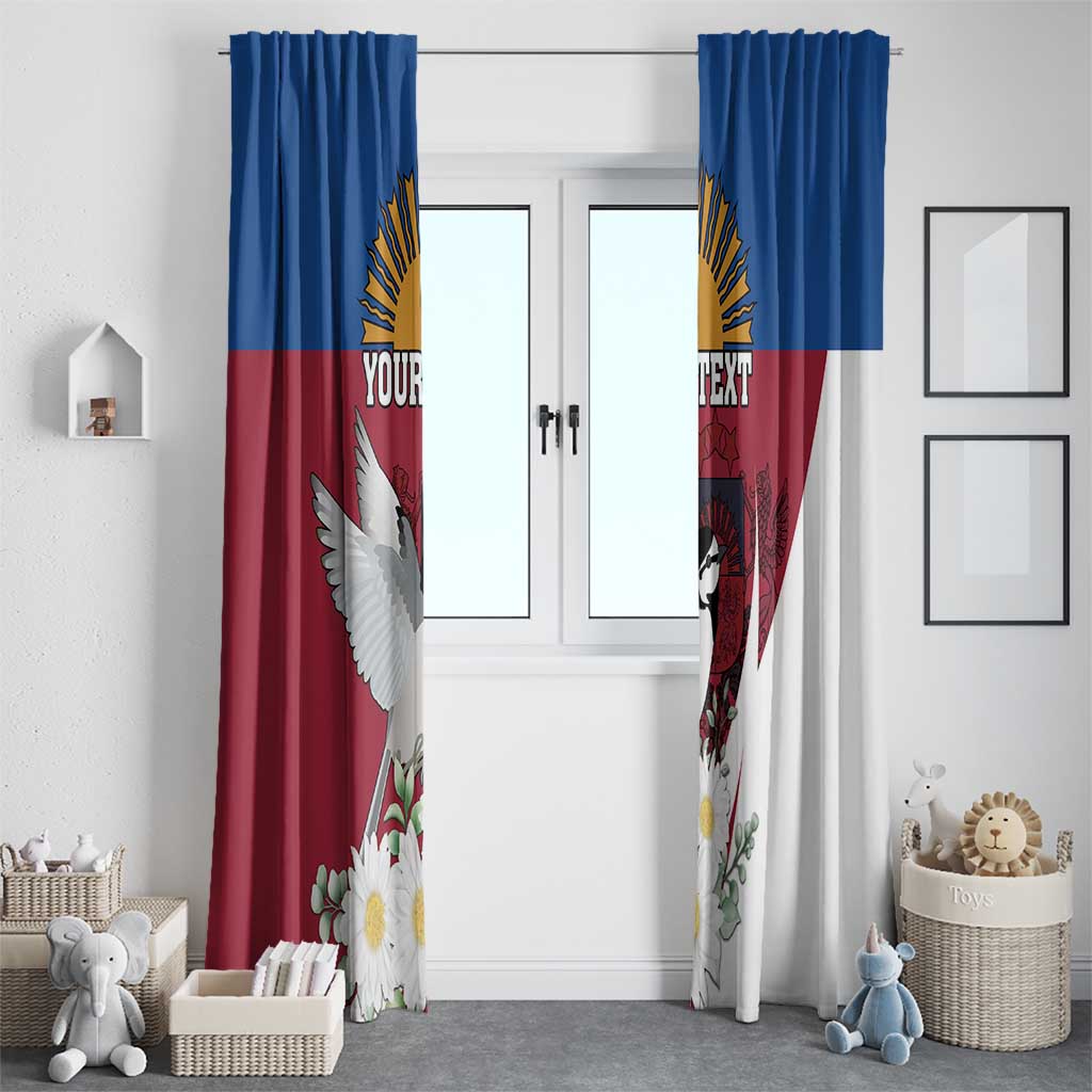 Personalized Latvia Window Curtain White Wagtail Dievs Sveti Latviju