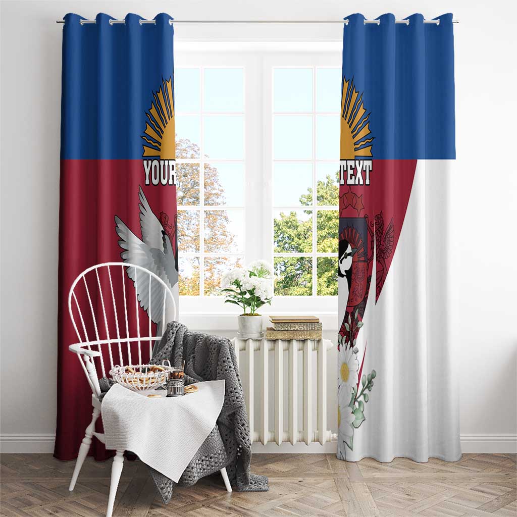 Personalized Latvia Window Curtain White Wagtail Dievs Sveti Latviju