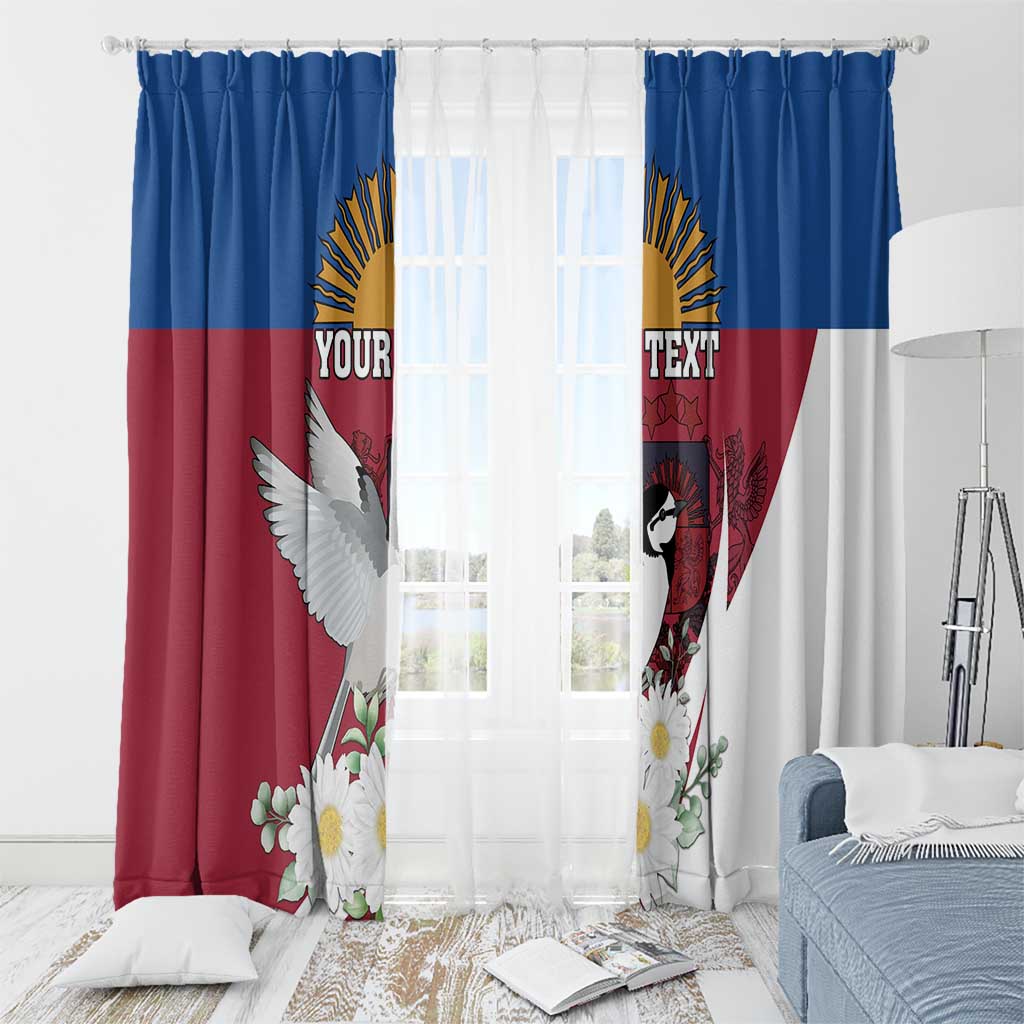 Personalized Latvia Window Curtain White Wagtail Dievs Sveti Latviju