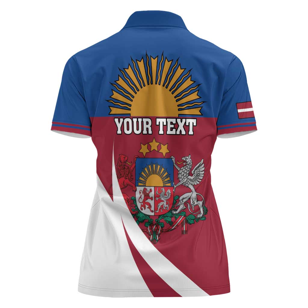 Personalized Latvia Women Polo Shirt White Wagtail Dievs Sveti Latviju