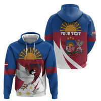 Personalized Latvia Zip Hoodie White Wagtail Dievs Sveti Latviju