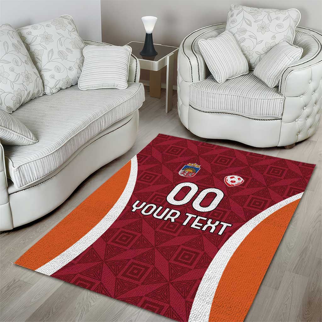 Custom Latvia Football Area Rug Latvijas Futbola Izlase