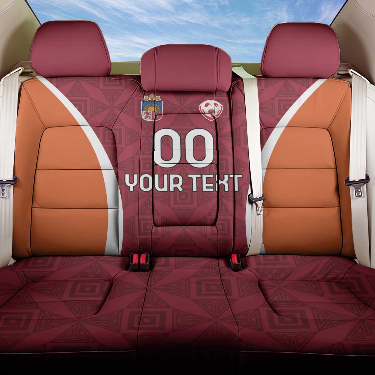 Custom Latvia Football Back Car Seat Cover Latvijas Futbola Izlase