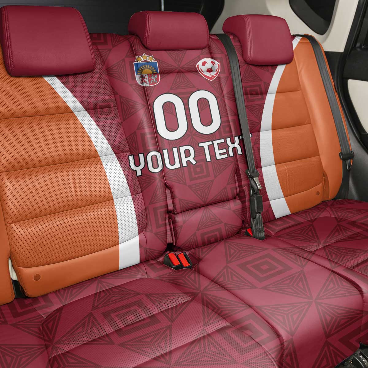 Custom Latvia Football Back Car Seat Cover Latvijas Futbola Izlase