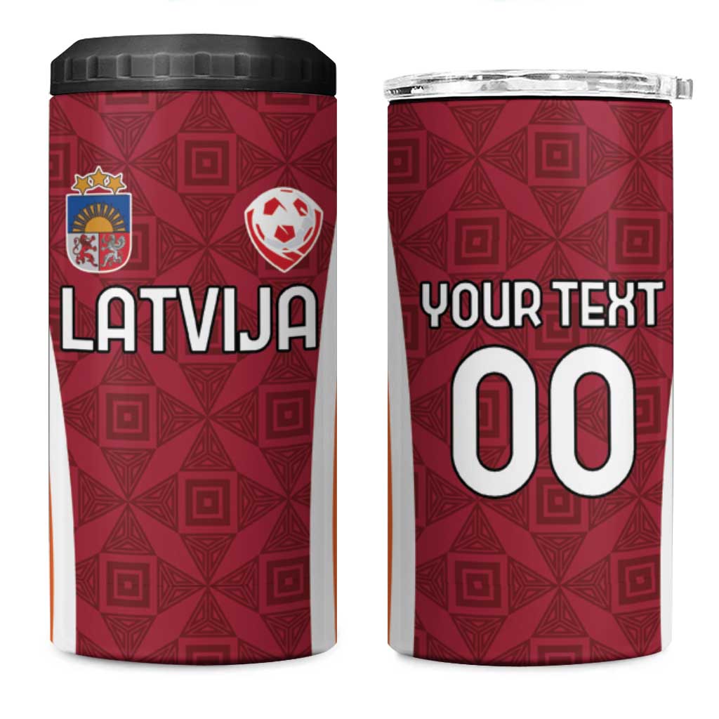 Custom Latvia Football 4 in 1 Can Cooler Tumbler Latvijas Futbola Izlase