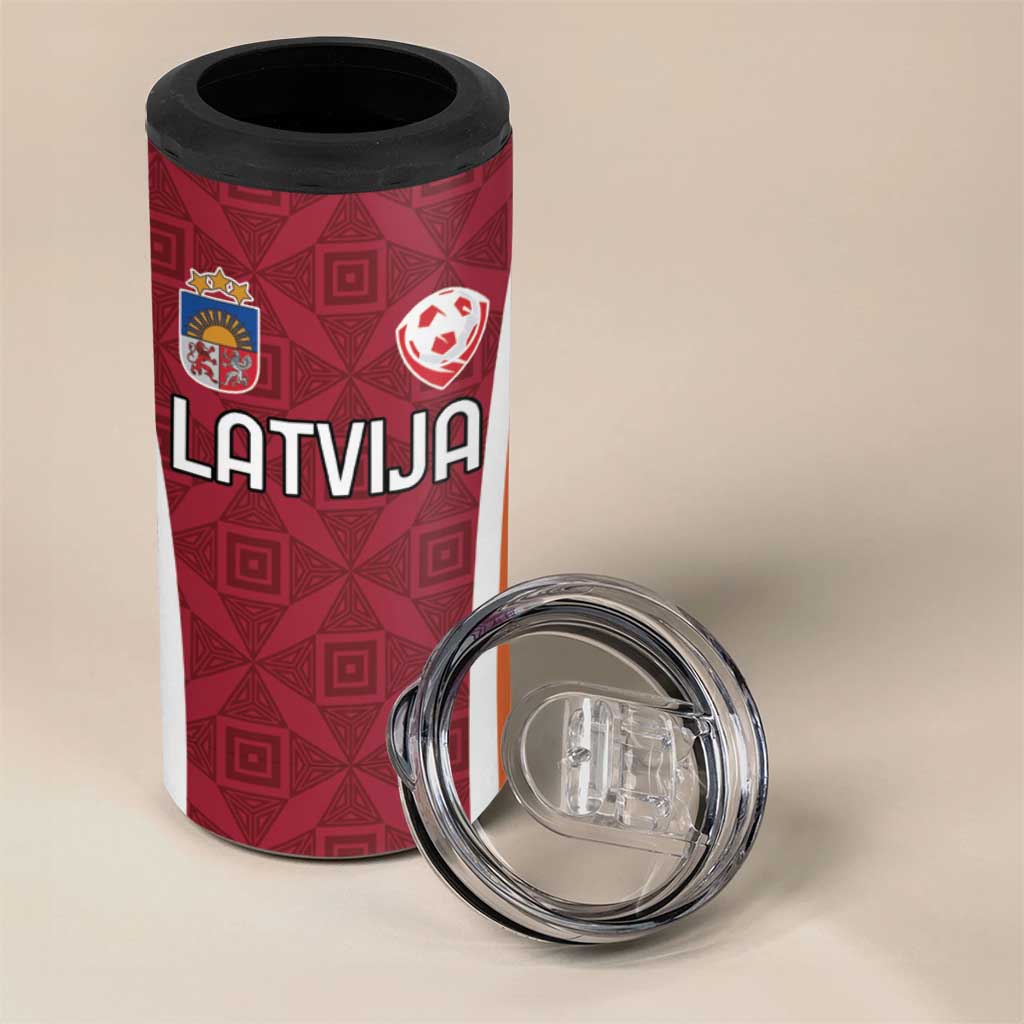 Custom Latvia Football 4 in 1 Can Cooler Tumbler Latvijas Futbola Izlase