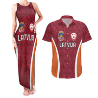 Custom Latvia Football Couples Matching Tank Maxi Dress and Hawaiian Shirt Latvijas Futbola Izlase