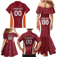 Custom Latvia Football Family Matching Mermaid Dress and Hawaiian Shirt Latvijas Futbola Izlase