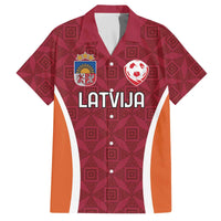 Custom Latvia Football Family Matching Off The Shoulder Long Sleeve Dress and Hawaiian Shirt Latvijas Futbola Izlase