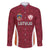 Custom Latvia Football Family Matching Off The Shoulder Long Sleeve Dress and Hawaiian Shirt Latvijas Futbola Izlase