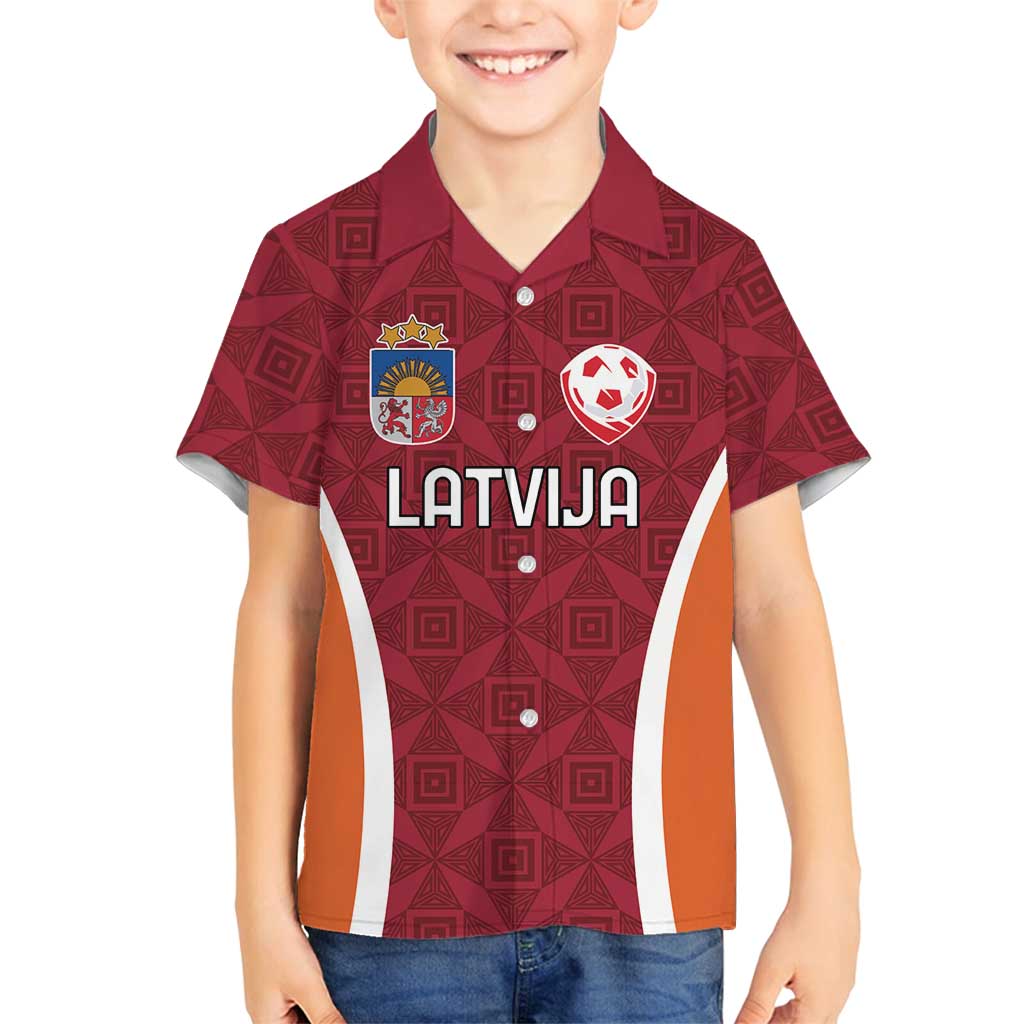 Custom Latvia Football Family Matching Puletasi and Hawaiian Shirt Latvijas Futbola Izlase