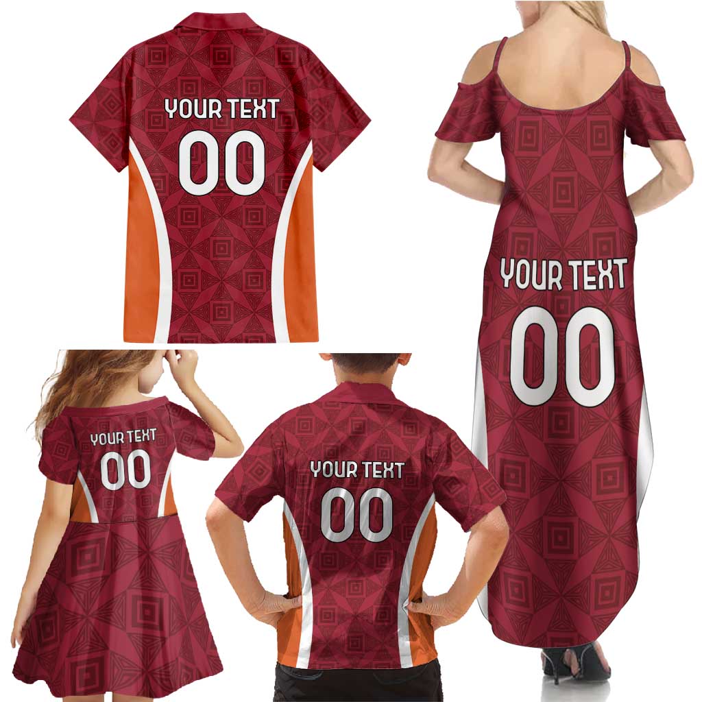Custom Latvia Football Family Matching Summer Maxi Dress and Hawaiian Shirt Latvijas Futbola Izlase