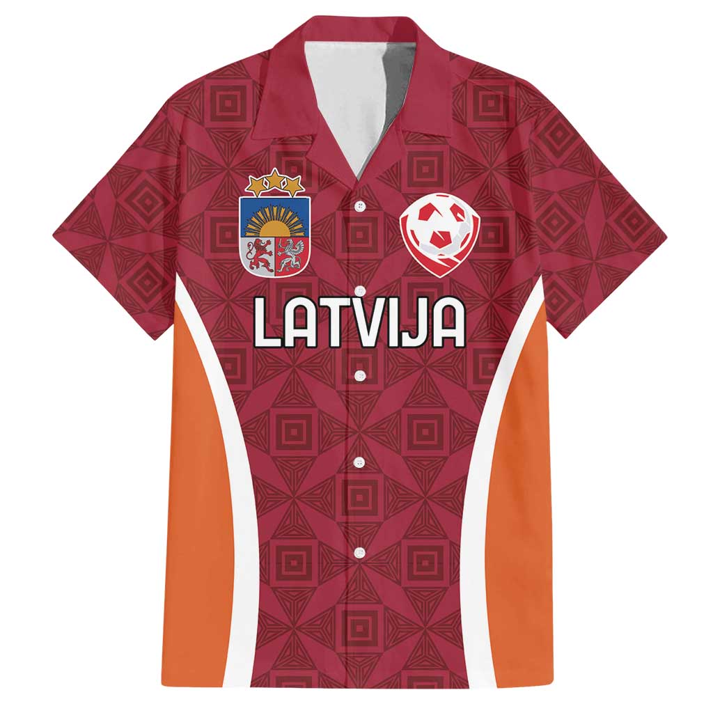 Custom Latvia Football Family Matching Summer Maxi Dress and Hawaiian Shirt Latvijas Futbola Izlase