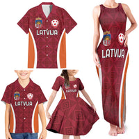 Custom Latvia Football Family Matching Tank Maxi Dress and Hawaiian Shirt Latvijas Futbola Izlase