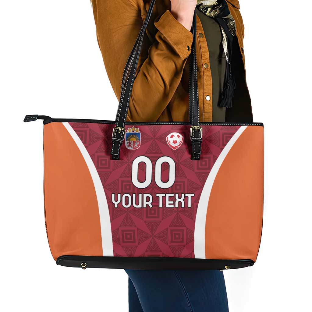 Custom Latvia Football Leather Tote Bag Latvijas Futbola Izlase