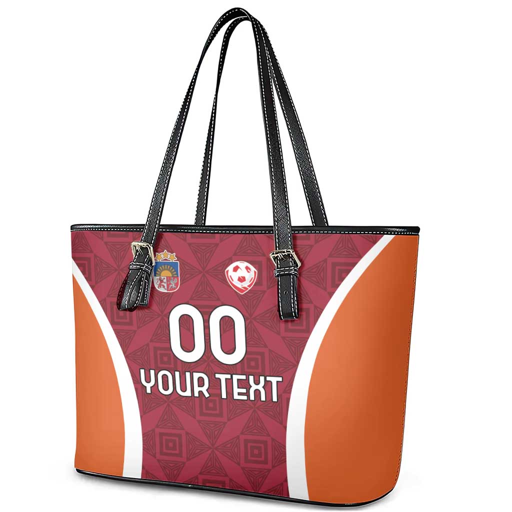 Custom Latvia Football Leather Tote Bag Latvijas Futbola Izlase