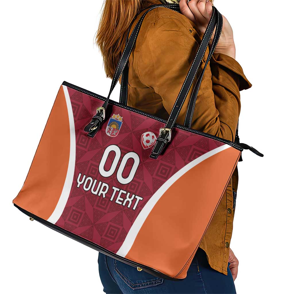 Custom Latvia Football Leather Tote Bag Latvijas Futbola Izlase