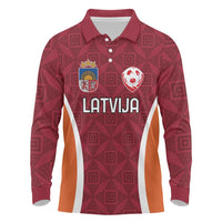 Custom Latvia Football Long Sleeve Polo Shirt Latvijas Futbola Izlase