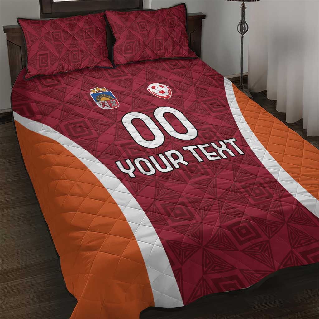 Custom Latvia Football Quilt Bed Set Latvijas Futbola Izlase