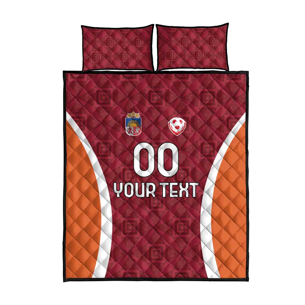 Custom Latvia Football Quilt Bed Set Latvijas Futbola Izlase