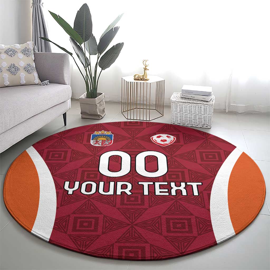 Custom Latvia Football Round Carpet Latvijas Futbola Izlase