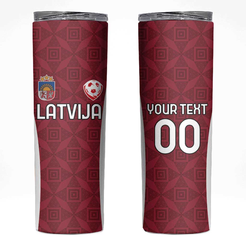 Custom Latvia Football Skinny Tumbler Latvijas Futbola Izlase