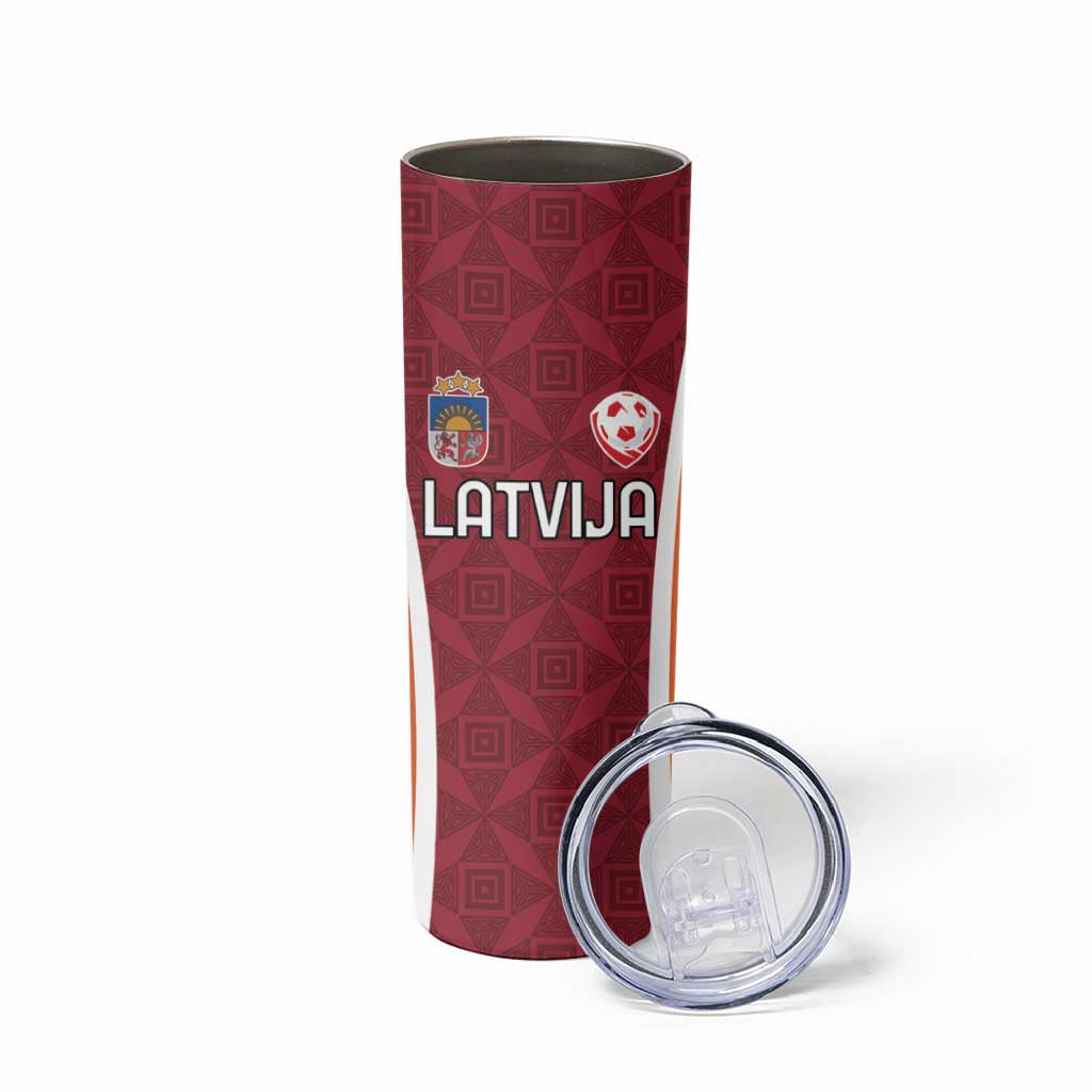 Custom Latvia Football Skinny Tumbler Latvijas Futbola Izlase